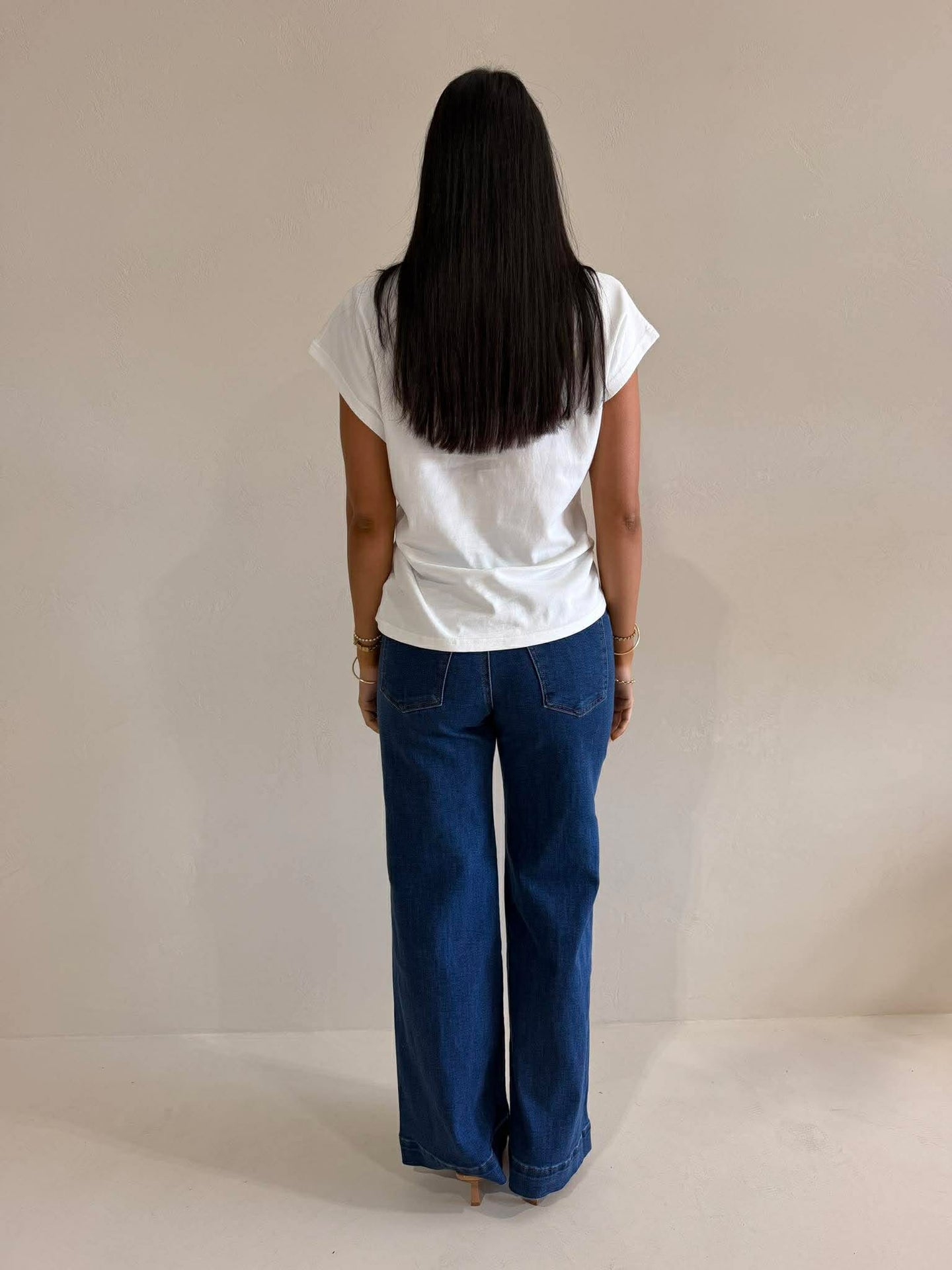 DARBY DRAWSTRING TEE- WHITE