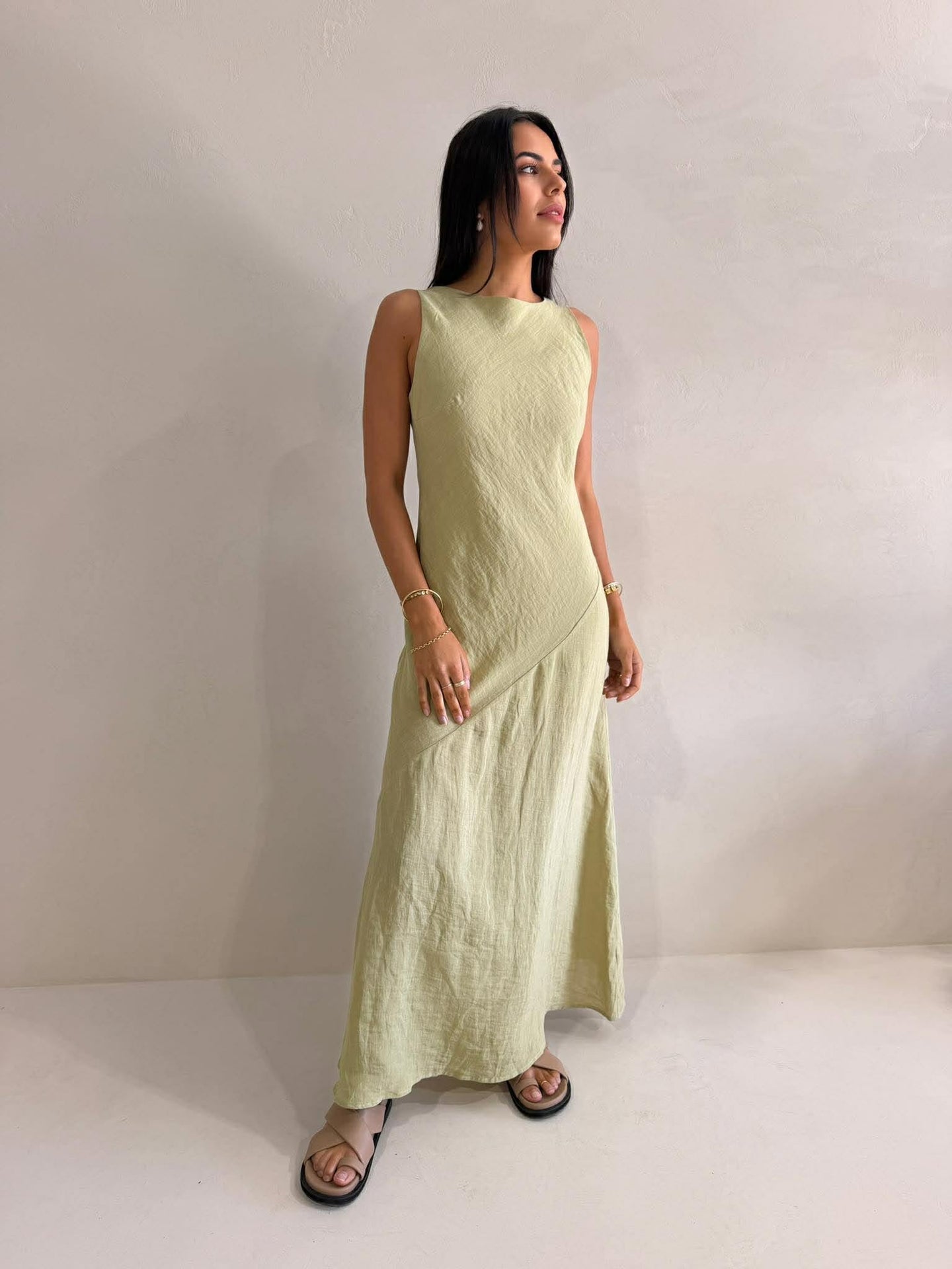 BRANDY MAXI DRESS - PISTACHIO