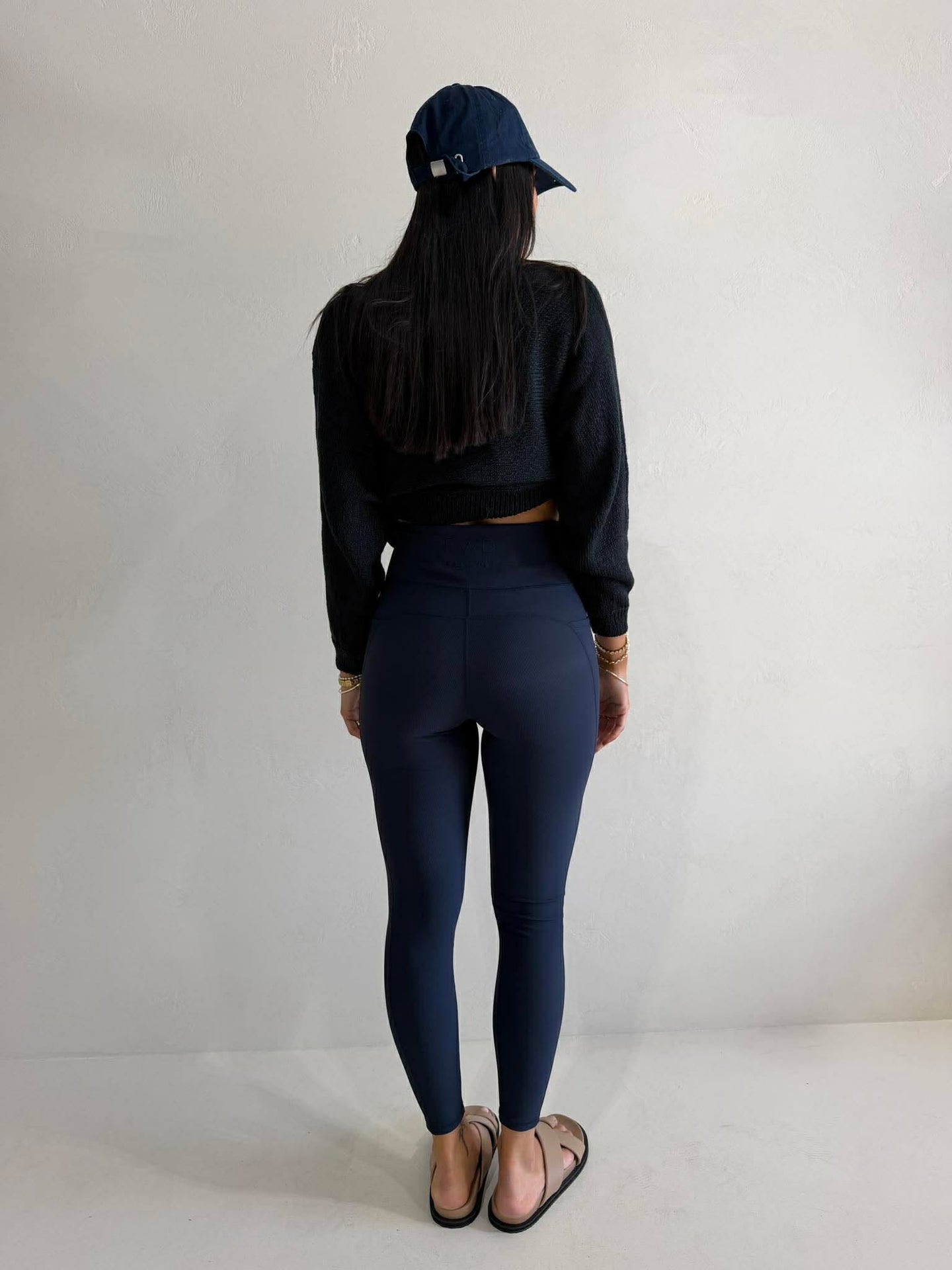 LUXE RIB LEGGING-NAVY