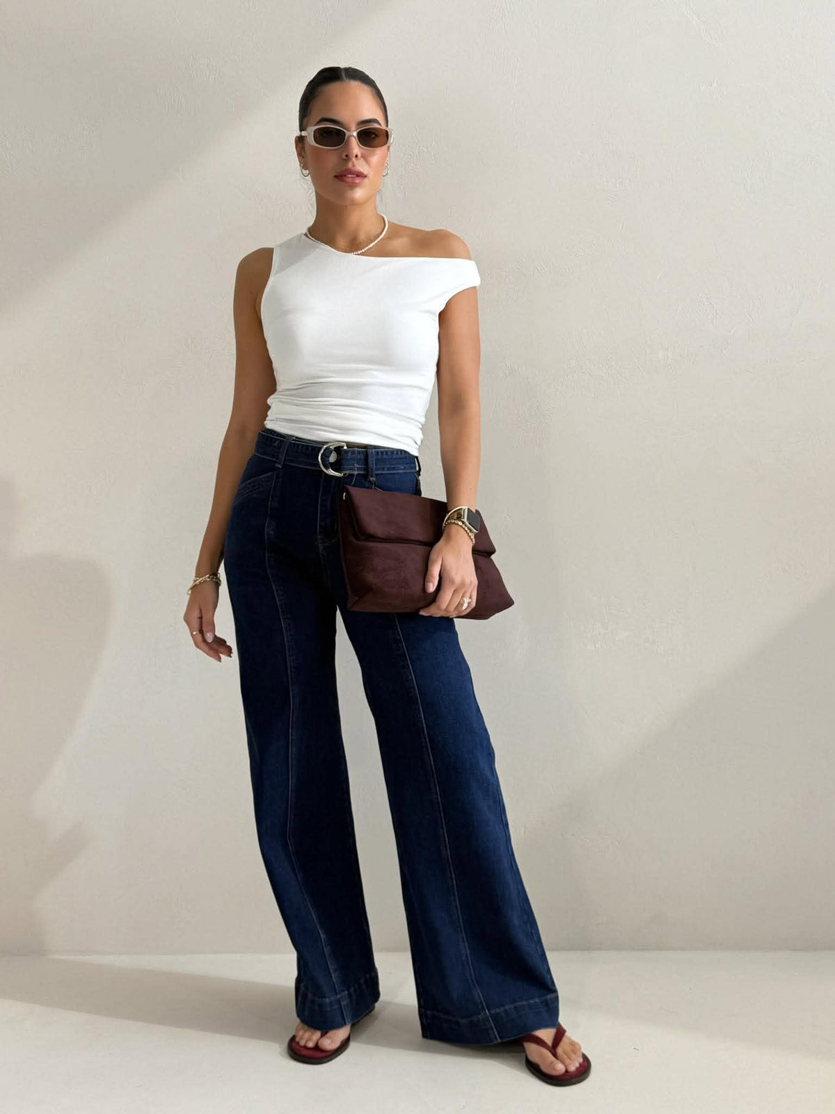KYLIE OFF SHOULDER TOP- VINTAGE WHITE