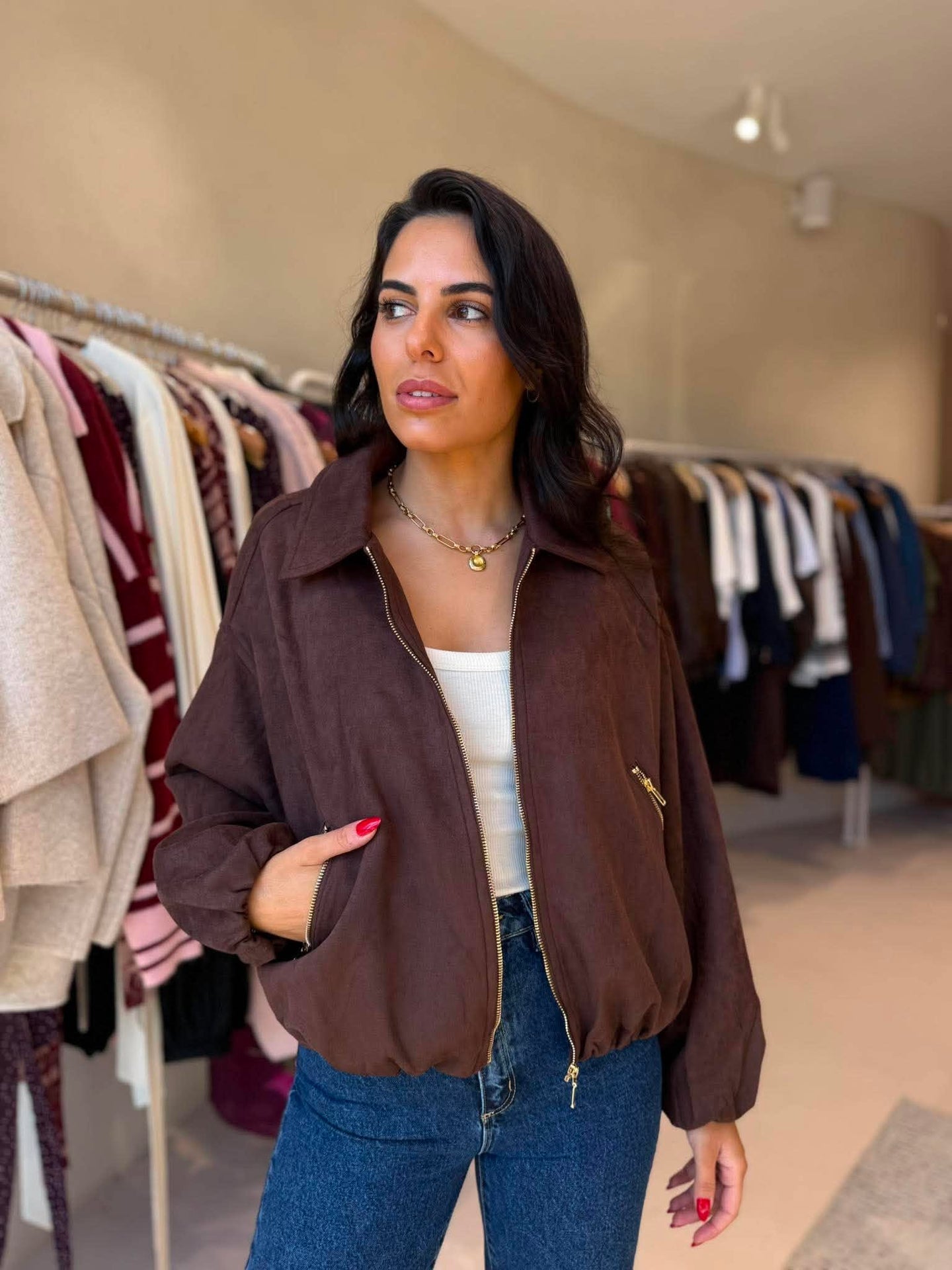 ZAKNI JACKET -BROWN