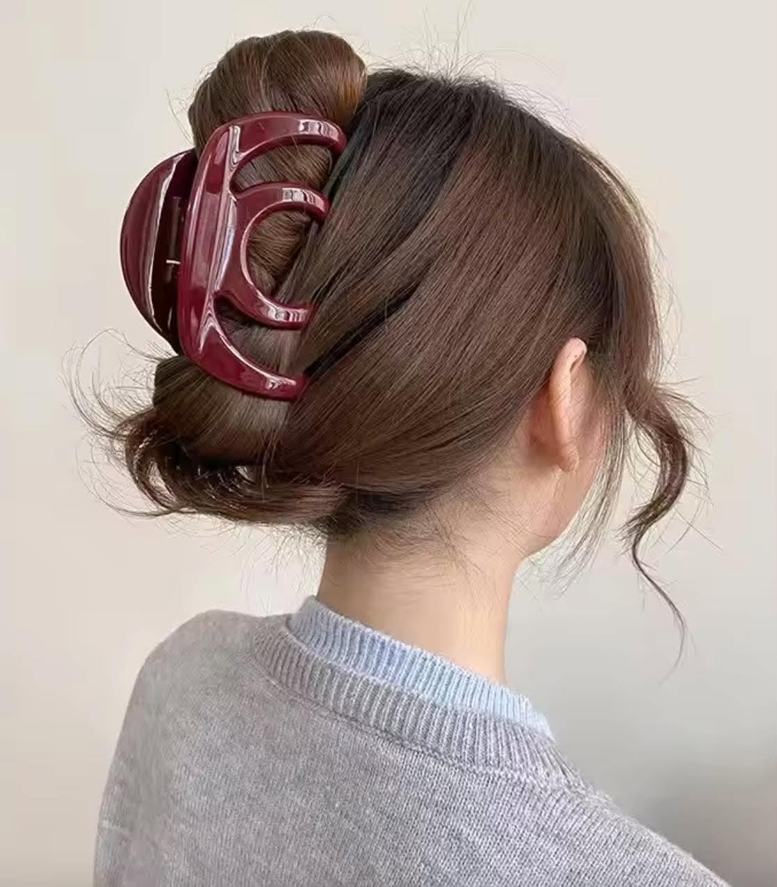 MATTEA HAIR CLAW-DEEP PLUM