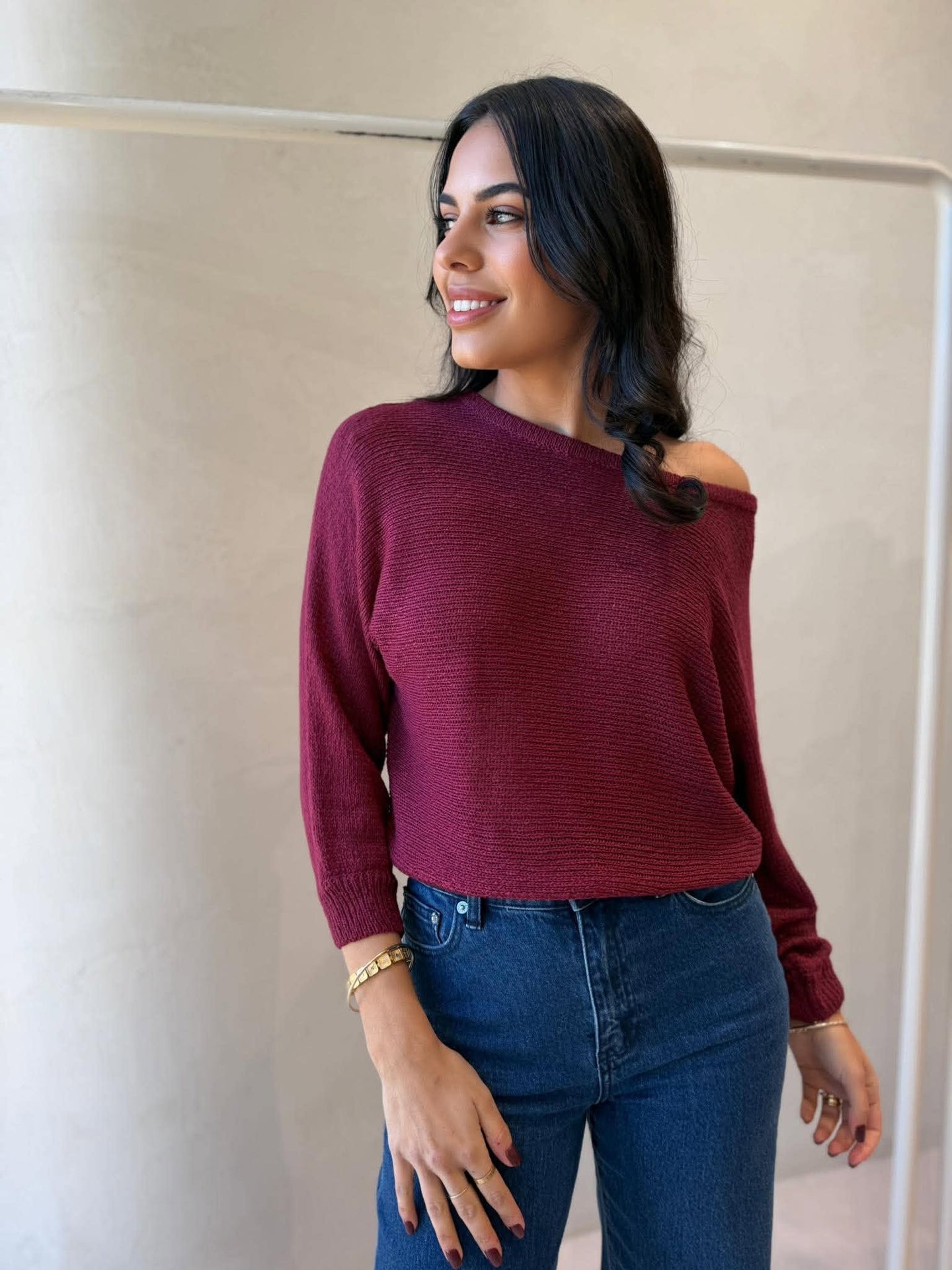 TAPE BOAT KNIT -PORT