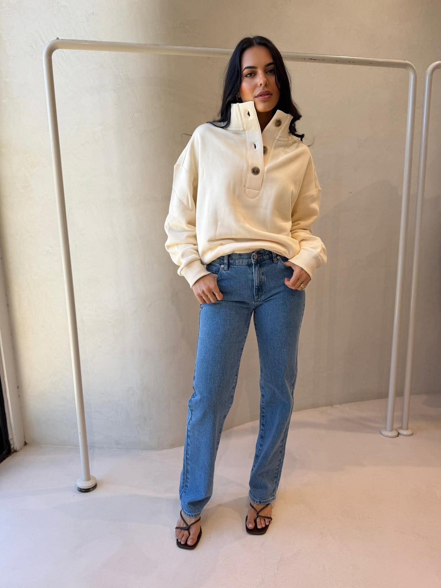 MARLI BUTTON SWEAT
