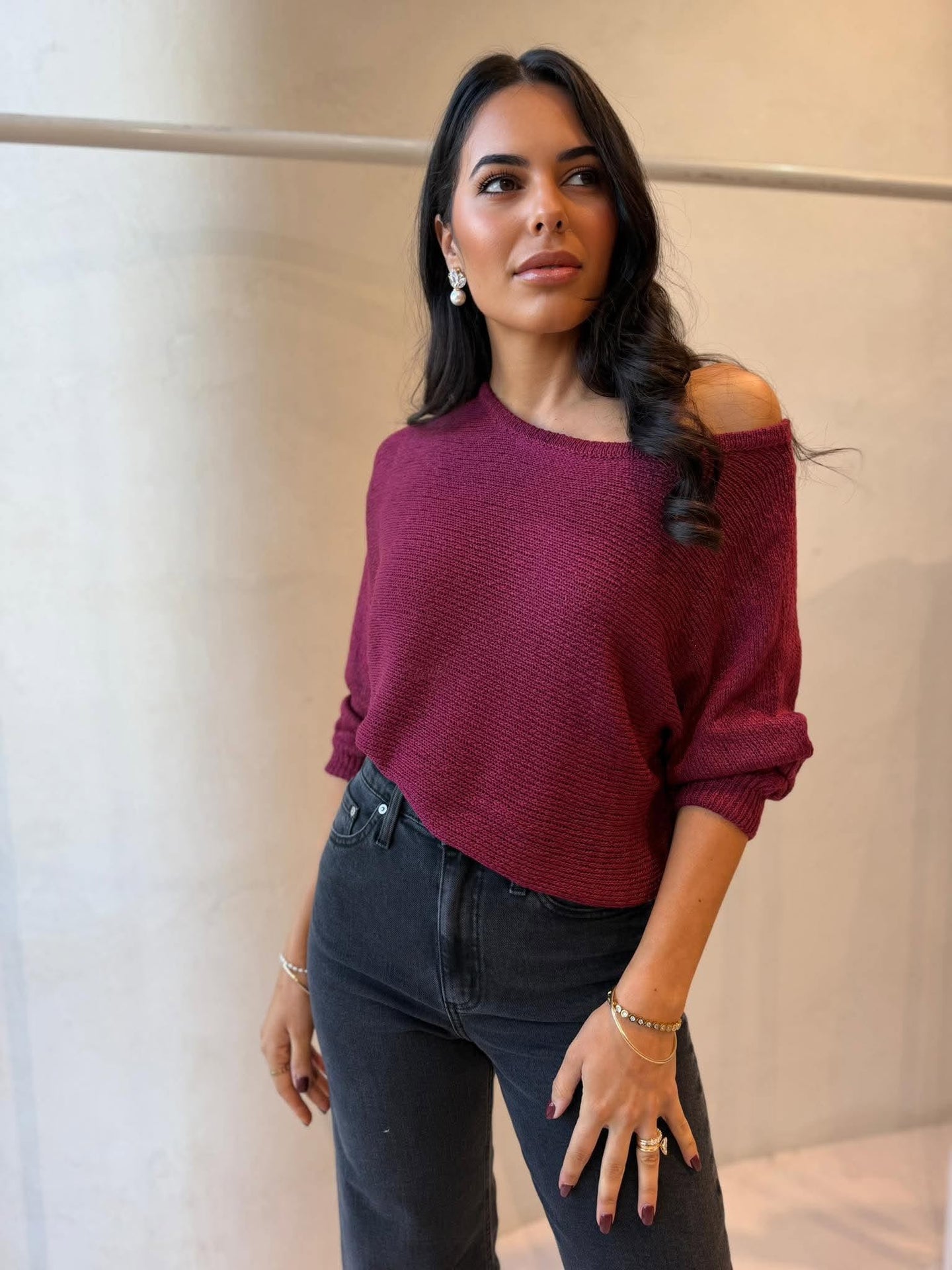TAPE BOAT KNIT -PORT