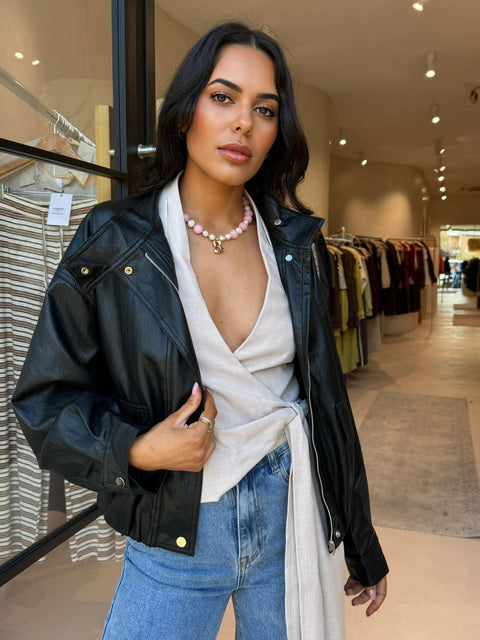 SOFT FAUX LEATHER- BLACK
