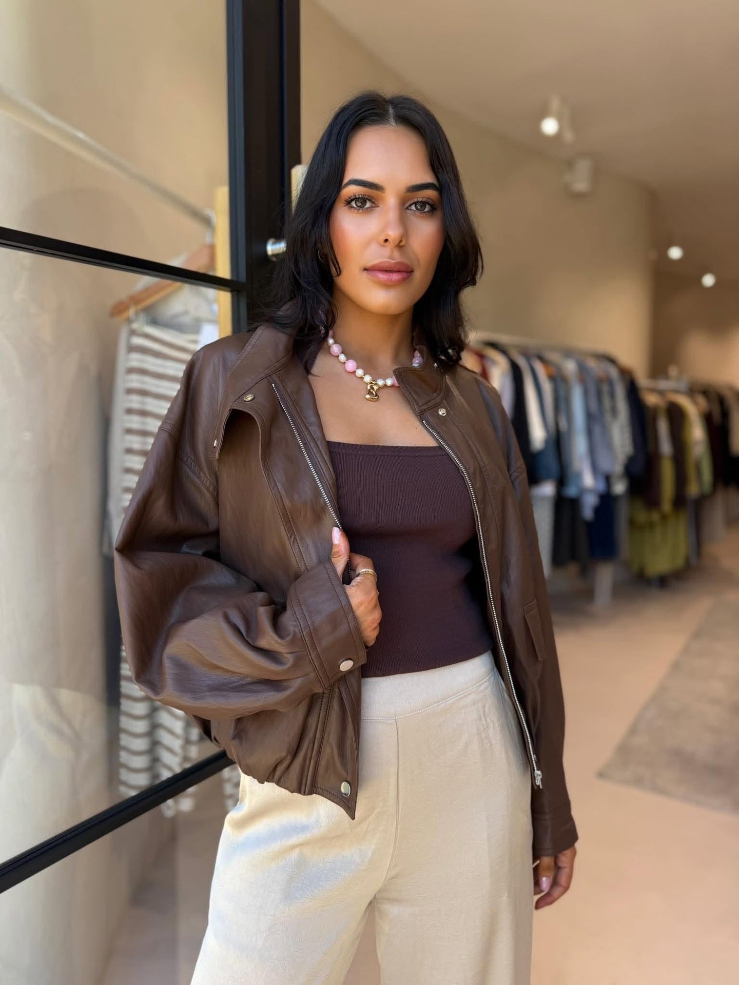 SOFT FAUX LEATHER- BROWN