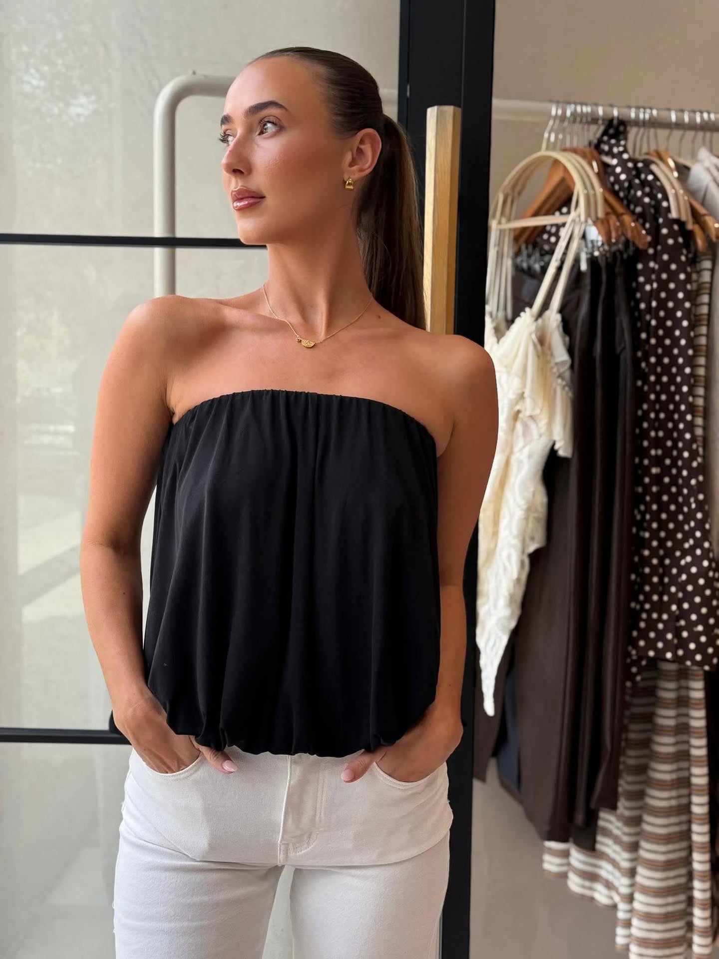 BUBBLE JERSEY TOP