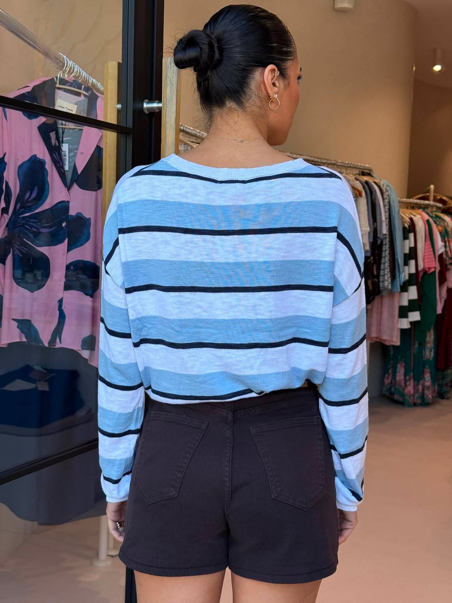 STRIPE HAILEY DRAWSTRING