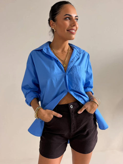 PETA OVERSIZED SHIRT- AMALFI BLUE