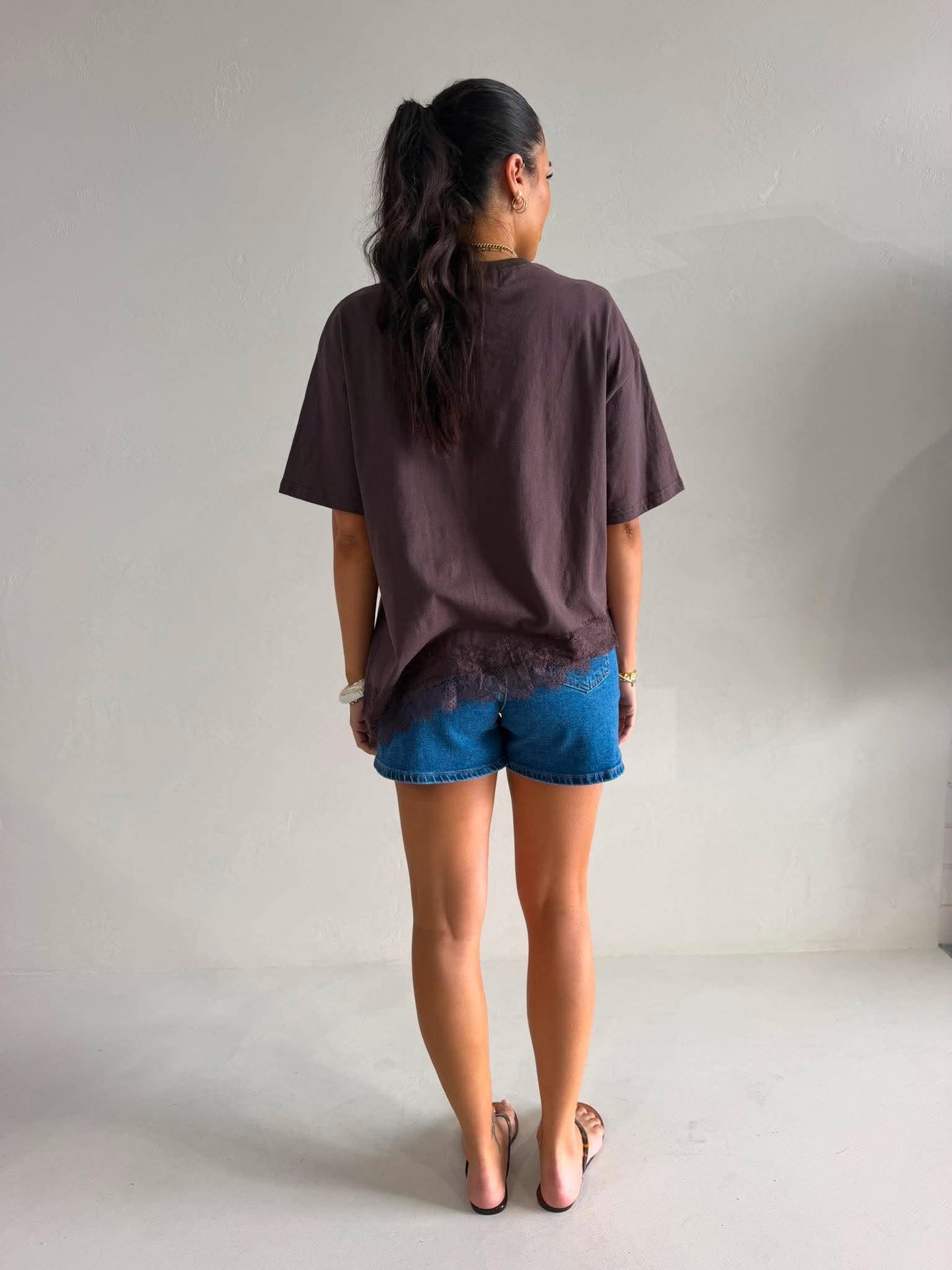 ZION LACE TOP- CHOC