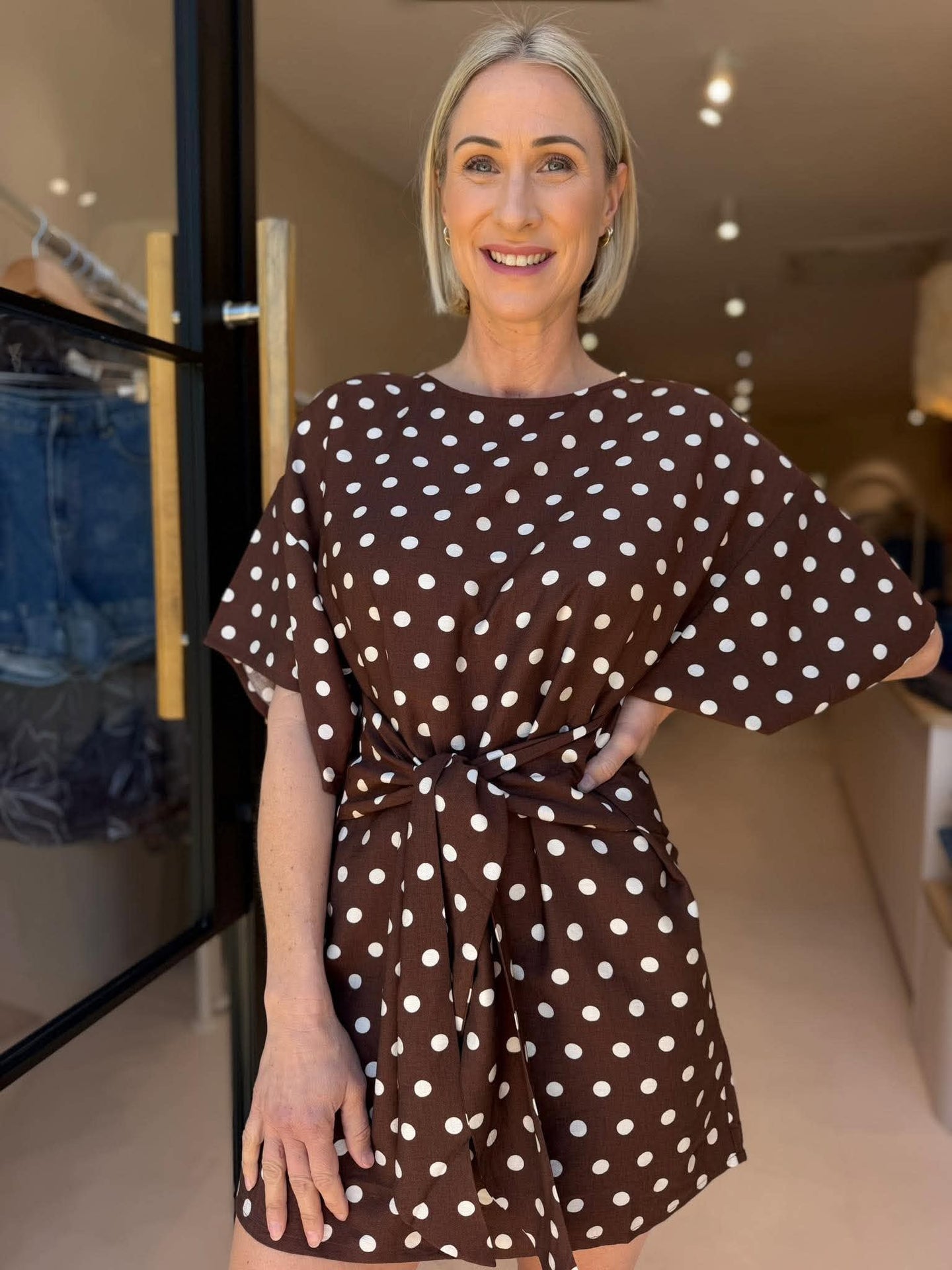 JENNA MINI DRESS- CHOC VANILLA