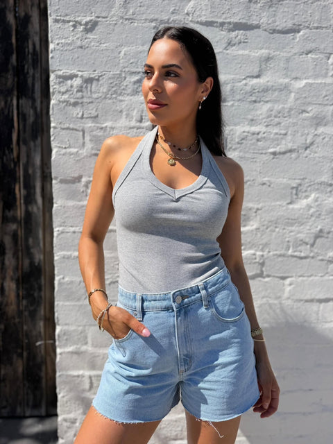 SUNDAY HALTER TOP- GREY