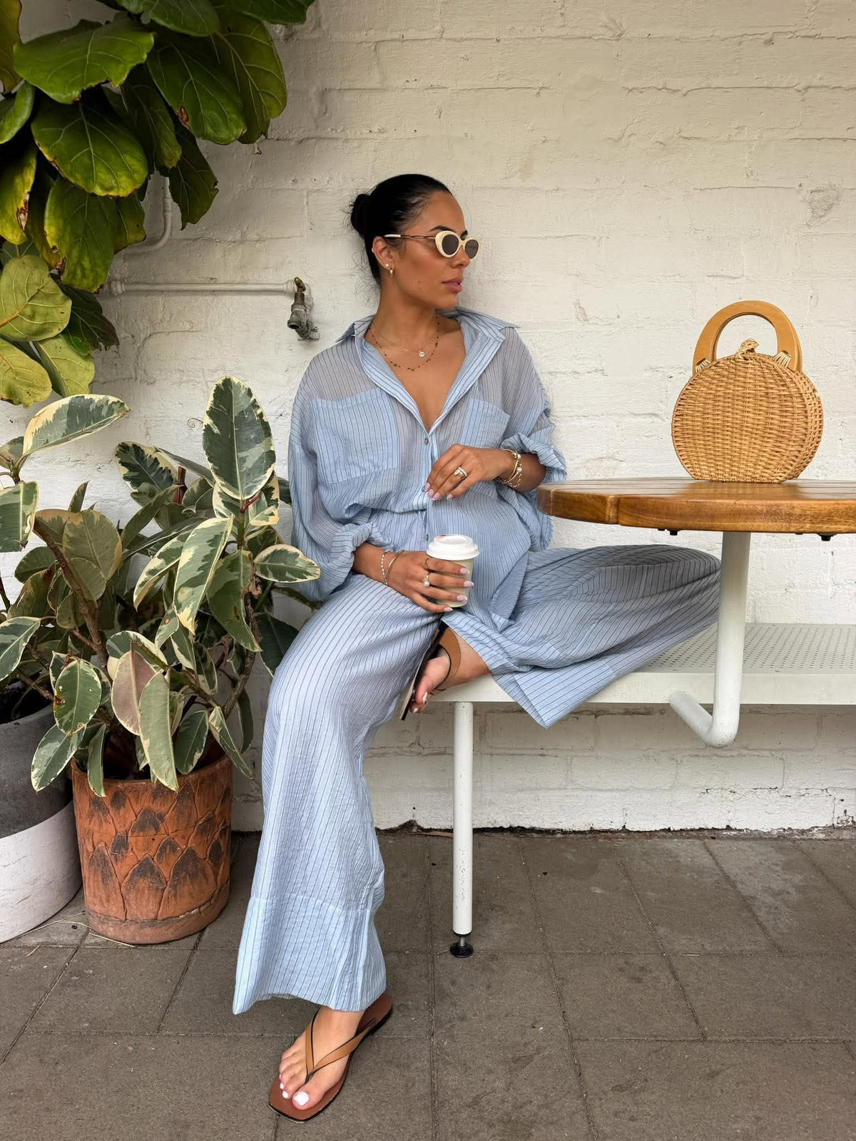 SIENNA PANT- HORIZON PINSTRIPE