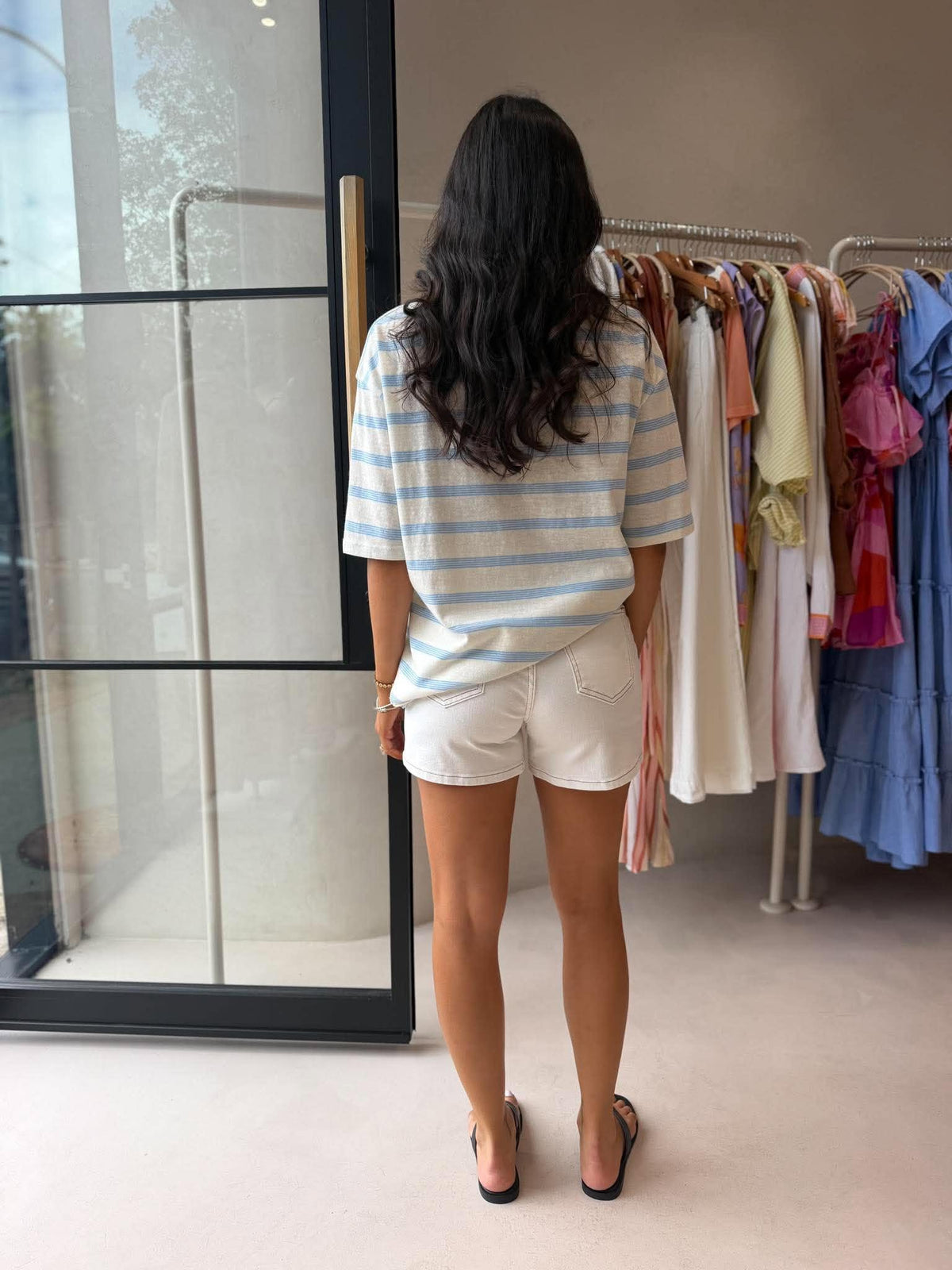 MIMI STRIPE TEE- BLUE