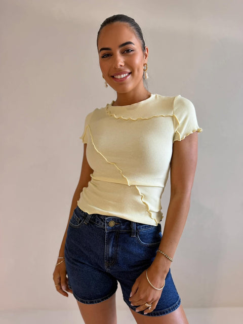SITA SHORT SLEEVE TEE- BUTTER