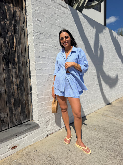 JESSIE SHIRT- BLUE MIST STRIPE