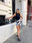 TANZI SKIRT - BLACK/WHITE