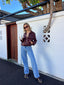 THE BELLE PU BOMBER - BURGUNDY