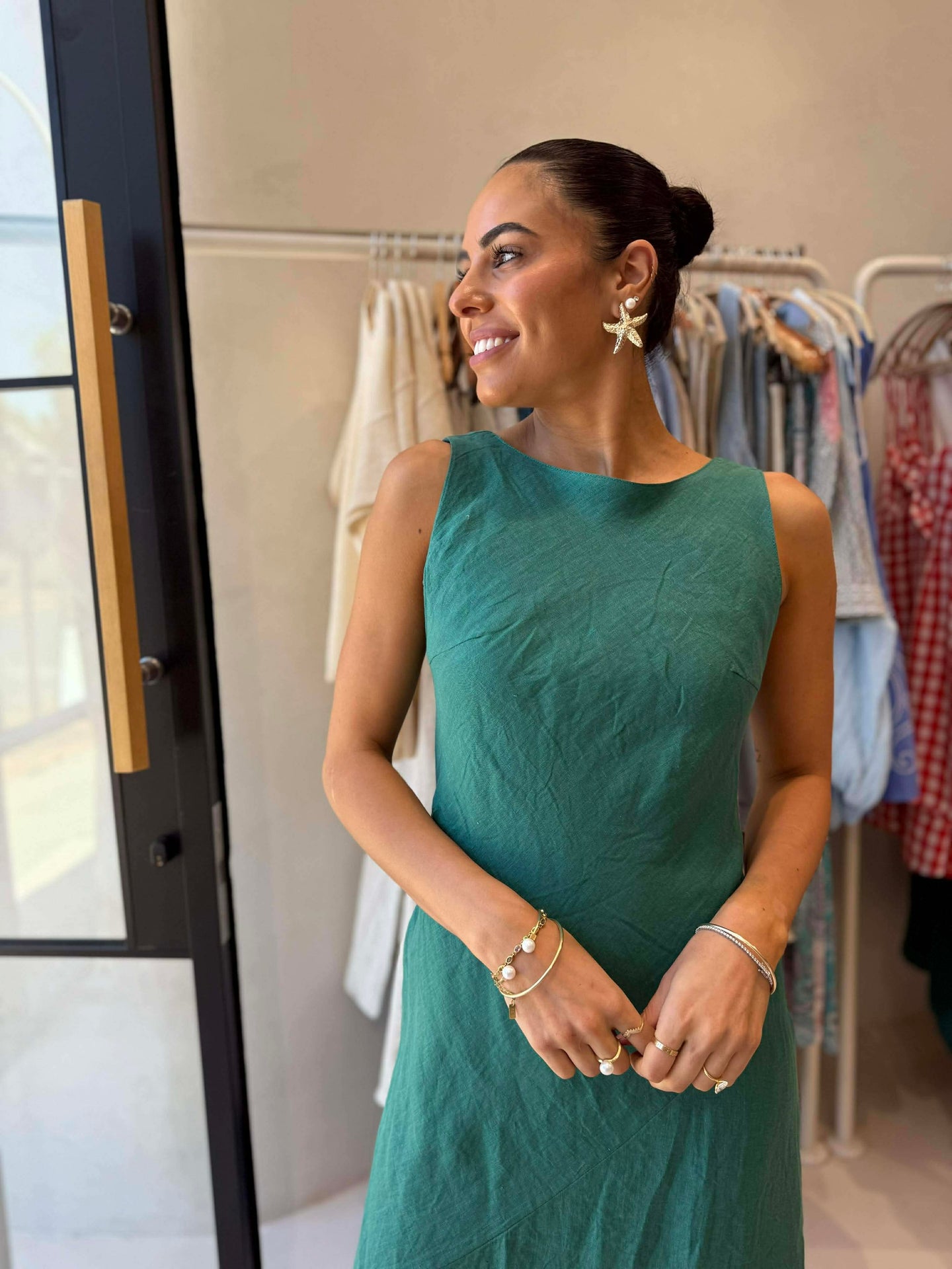 BRANDY MAXI DRESS - FORREST GREEN
