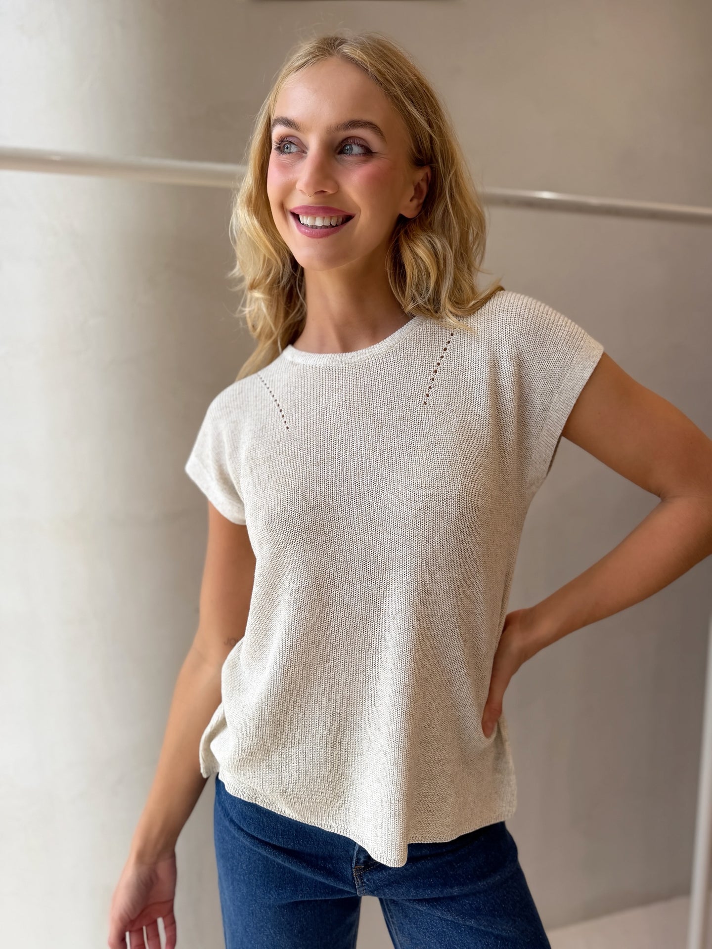 ALBA KNIT TOP - SAND