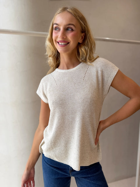 ALBA KNIT TOP - SAND