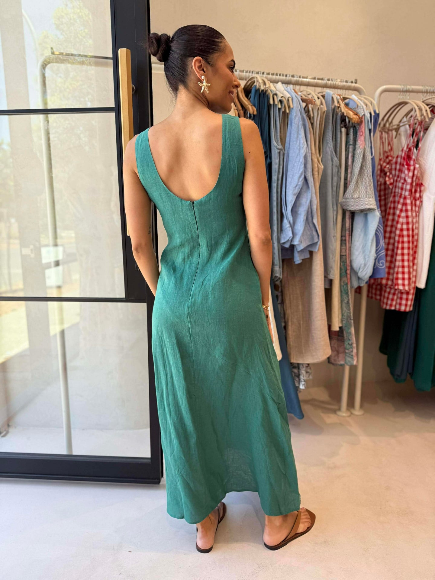 BRANDY MAXI DRESS - FORREST GREEN