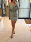 KALLIINI MINI DRESS - green stripe
