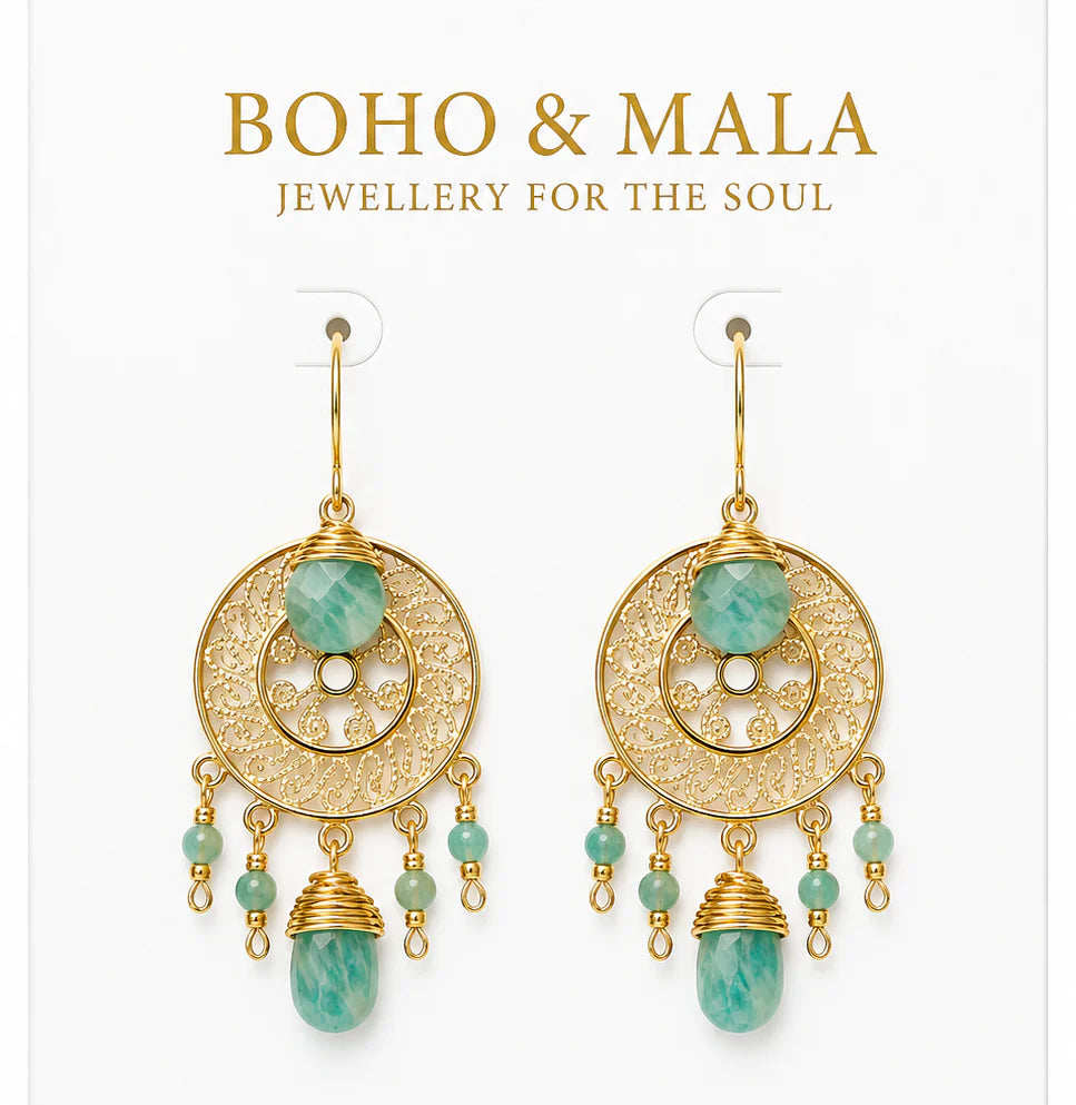 AMAZONITE SOLEIL EARRING