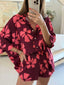 OMA SHORT SET - FLORAL WINE
