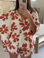 OMA SHORT SET - BURNT ORANGE FLORAL
