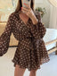 BAROSSA DRESS - BROWN POLKA