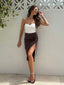 STRAPLESS RIBBED TOP - WHITE