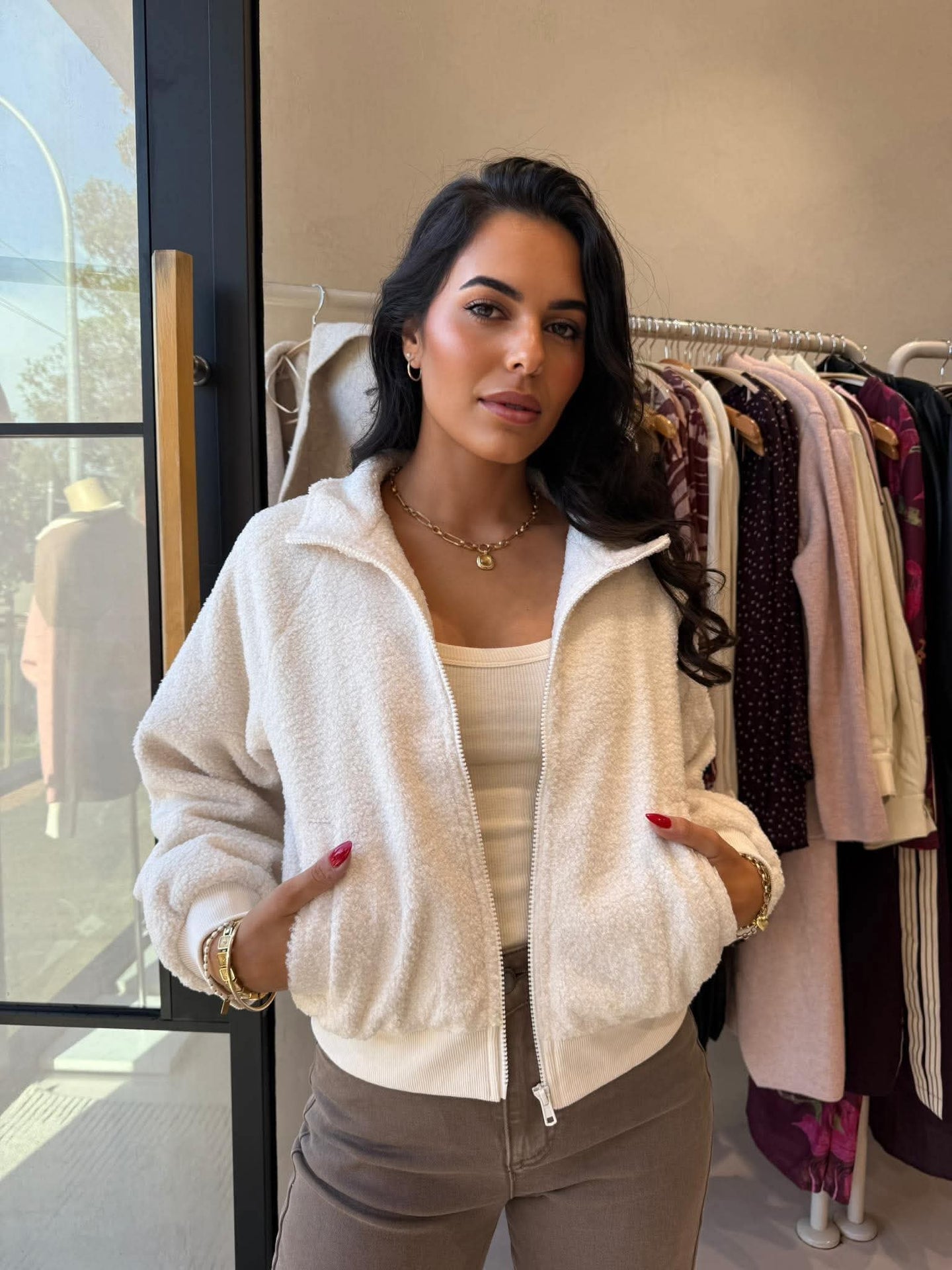 FLORENCE TEDDY JACKET- WHITE