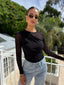 TEXTURED ASYMMETRIC TOP - BLACK