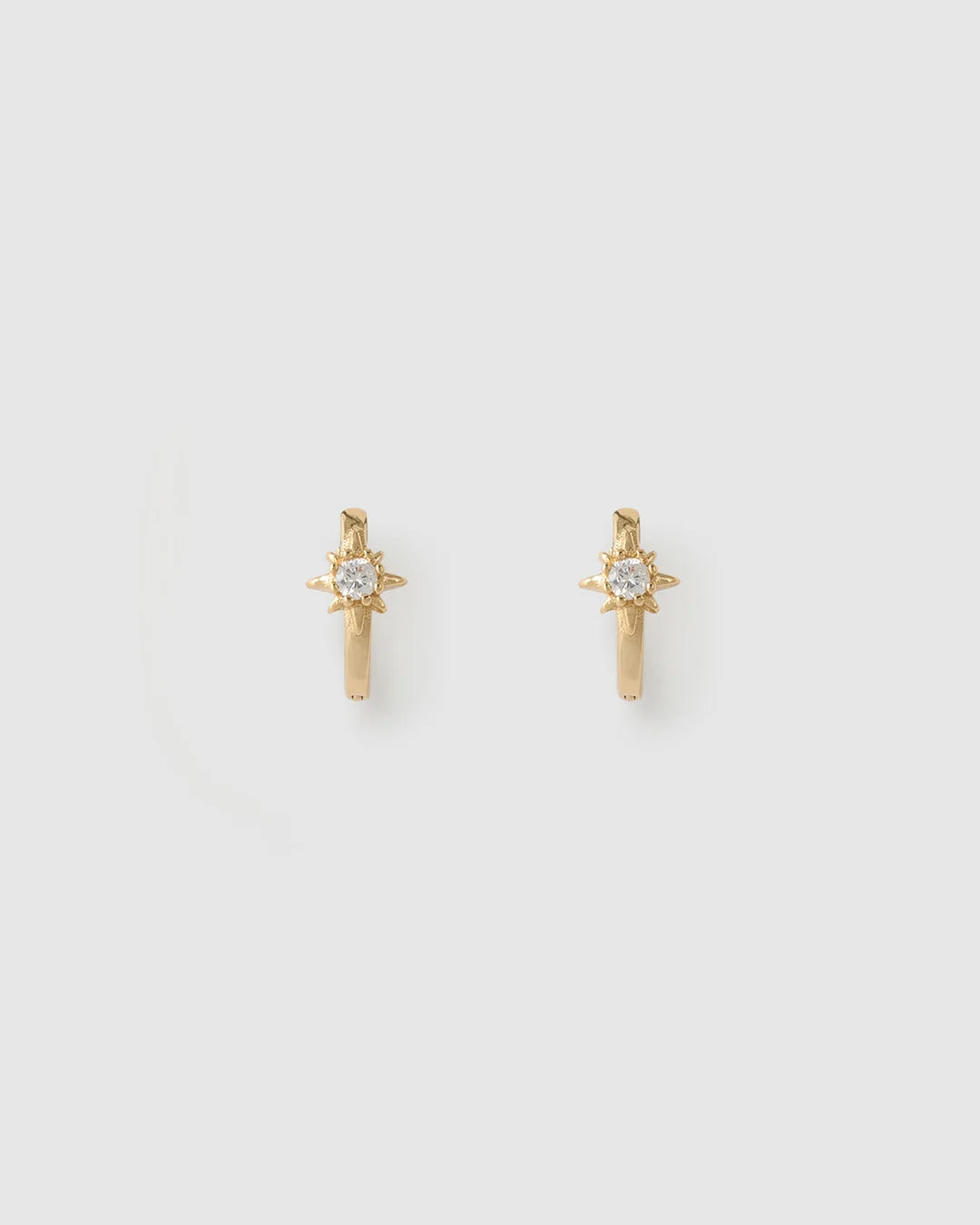 NOVA GOLD HUGGIE EARRINGS-STONE