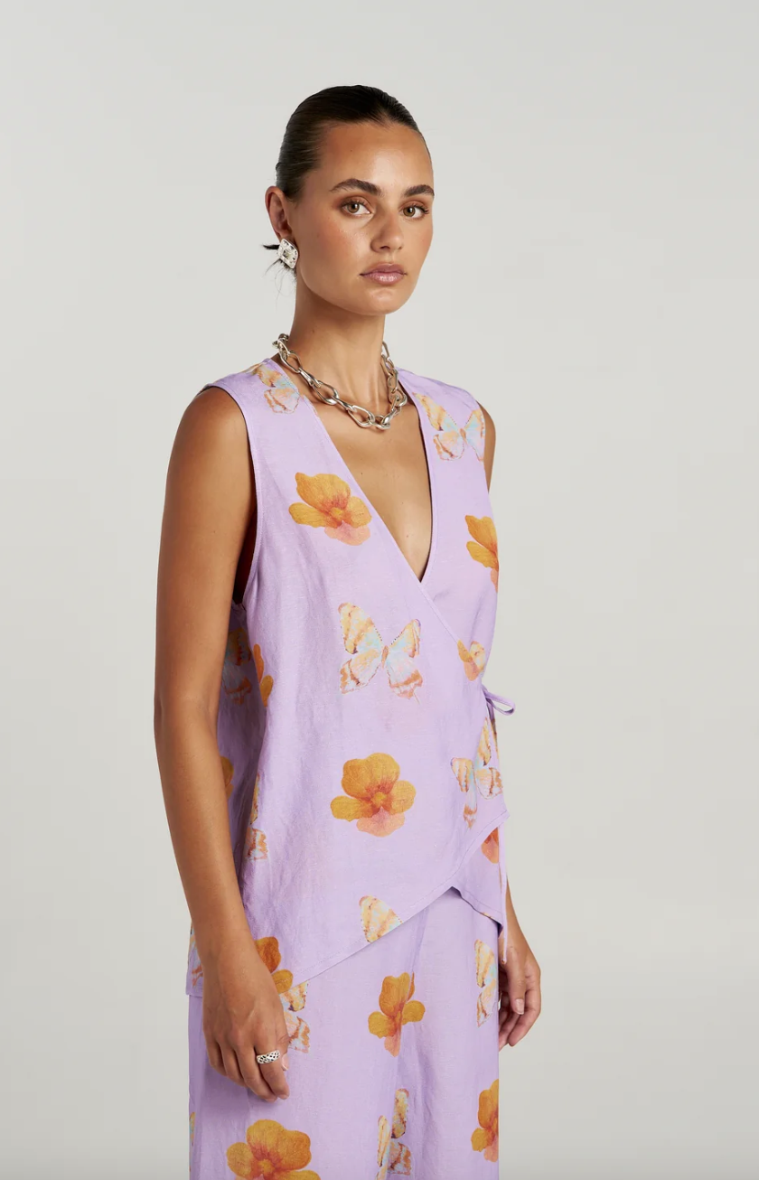 TIE FRONT VEST - REVERIE