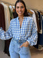 DOLCE BLOUSE - BLUE CHECK