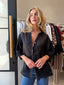 JEMMA LINEN BLOUSE - BLACK