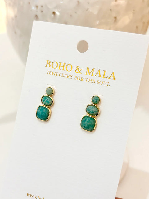 SOLENNE AMAZONITE GEMSTONE EARRINGS
