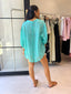 JEMMA LINEN BLOUSE - TURQUOISE