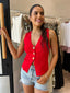 SOLEIL STAR KNIT TOP - RED
