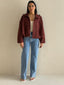 LENA SUEDE BOMBER- DEEP CHERRY