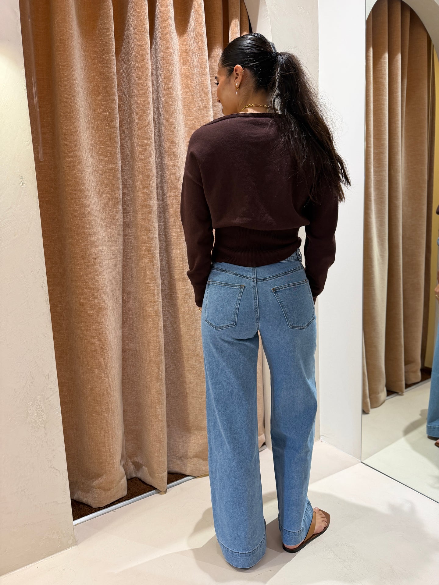 DARCY BELTED JEAN - LIGHT BLUE