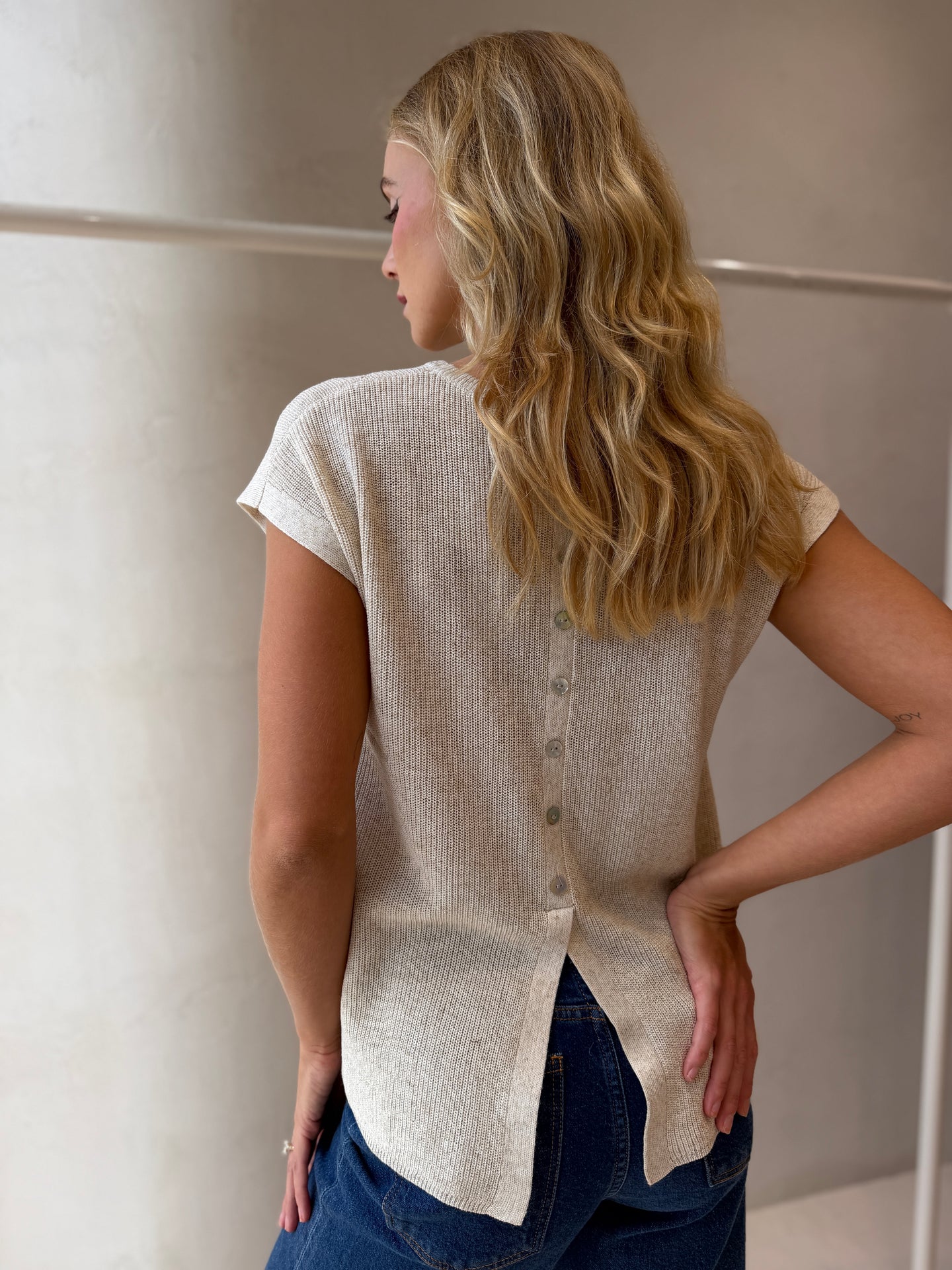 ALBA KNIT TOP - SAND