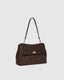 ARDEN SUEDETTE SHOULDER BAG- CHOCOLATE