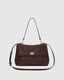ARDEN SUEDETTE SHOULDER BAG- CHOCOLATE