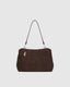 ARDEN SUEDETTE SHOULDER BAG- CHOCOLATE