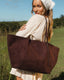 SAWYER SUEDETTE TOTE BAG - CHOCOLATE