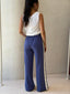 GIGI WIDE LEG TERRY TRACKPANT - WASHED NAVY